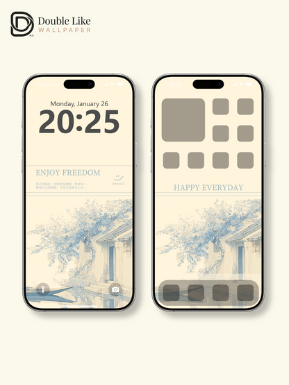 Vol.07 Aesthetic Watercolor City & Botanical Flower Art Wallpaper Pack [#WGP007]