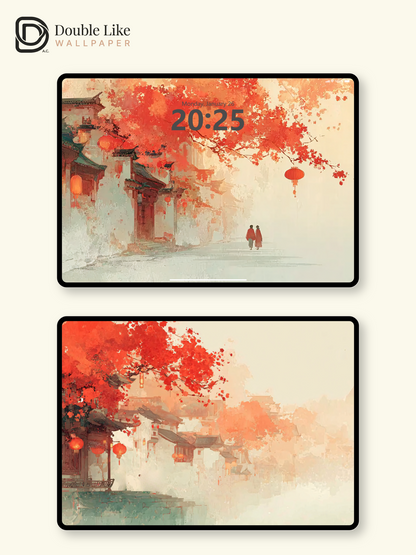 Vol.14 Aesthetic Watercolor City & Botanical Flower Art Wallpaper Pack [#WGP014]