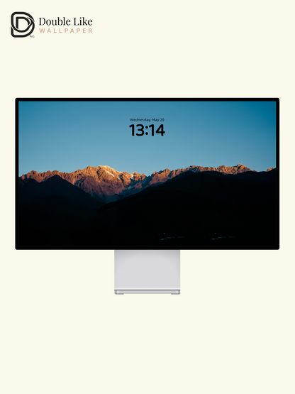 Golden Hour Snow Mountain Crest Blue Sky Aesthetic Wallpaper Pack [#ZMY130]