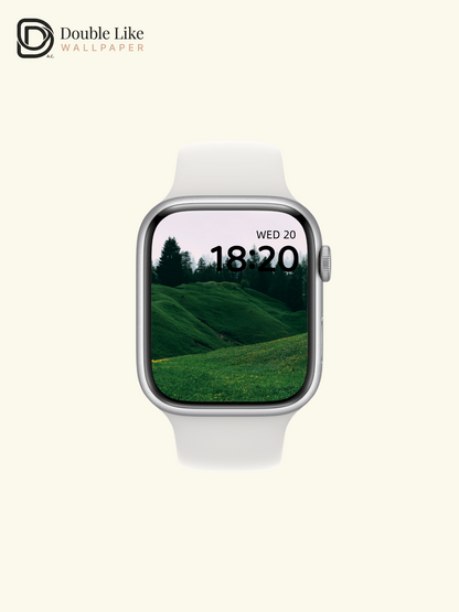 Misty Green Meadow Hills Calming Nature Full Wallpaper Set [#ZMY473]