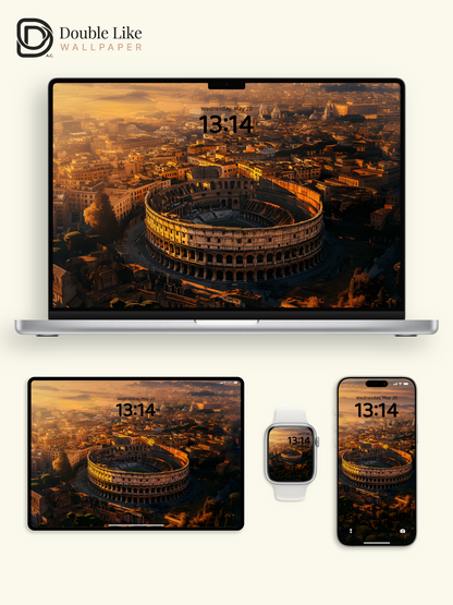 Rome Colosseum Golden Hour Cinematic Landscape Aesthetic Wallpaper Pack [#ZMY010]