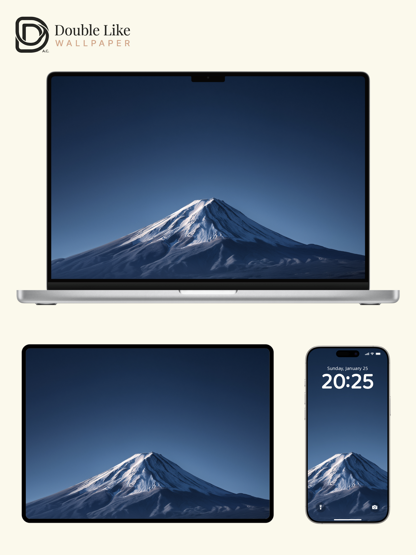 Mount Fuji Minimalist Snow Peak Deep Blue Aesthetic Wallpaper Pack [#JJ21002]