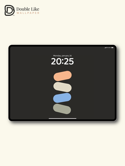 Minimalist Stacked Pastel Capsules Dark Background Aesthetic Wallpaper Pack [#ZMY532]