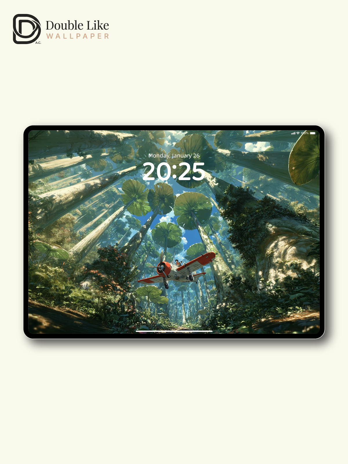 Giant Forest Canopy & Vintage Plane Flight Aesthetic Wallpaper Pack [#JJ1459]
