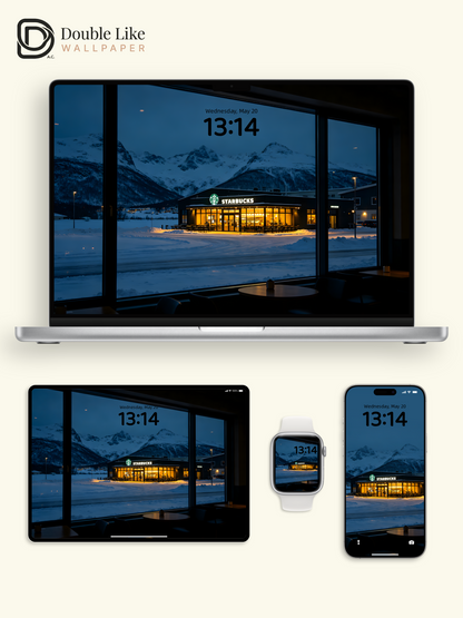Combined Product Name: Blue Hour Snow Mountain Lonely Store Cold Lonely Atmospheric Full-Device Landscape Wallpaper Pack [#ZMY492]