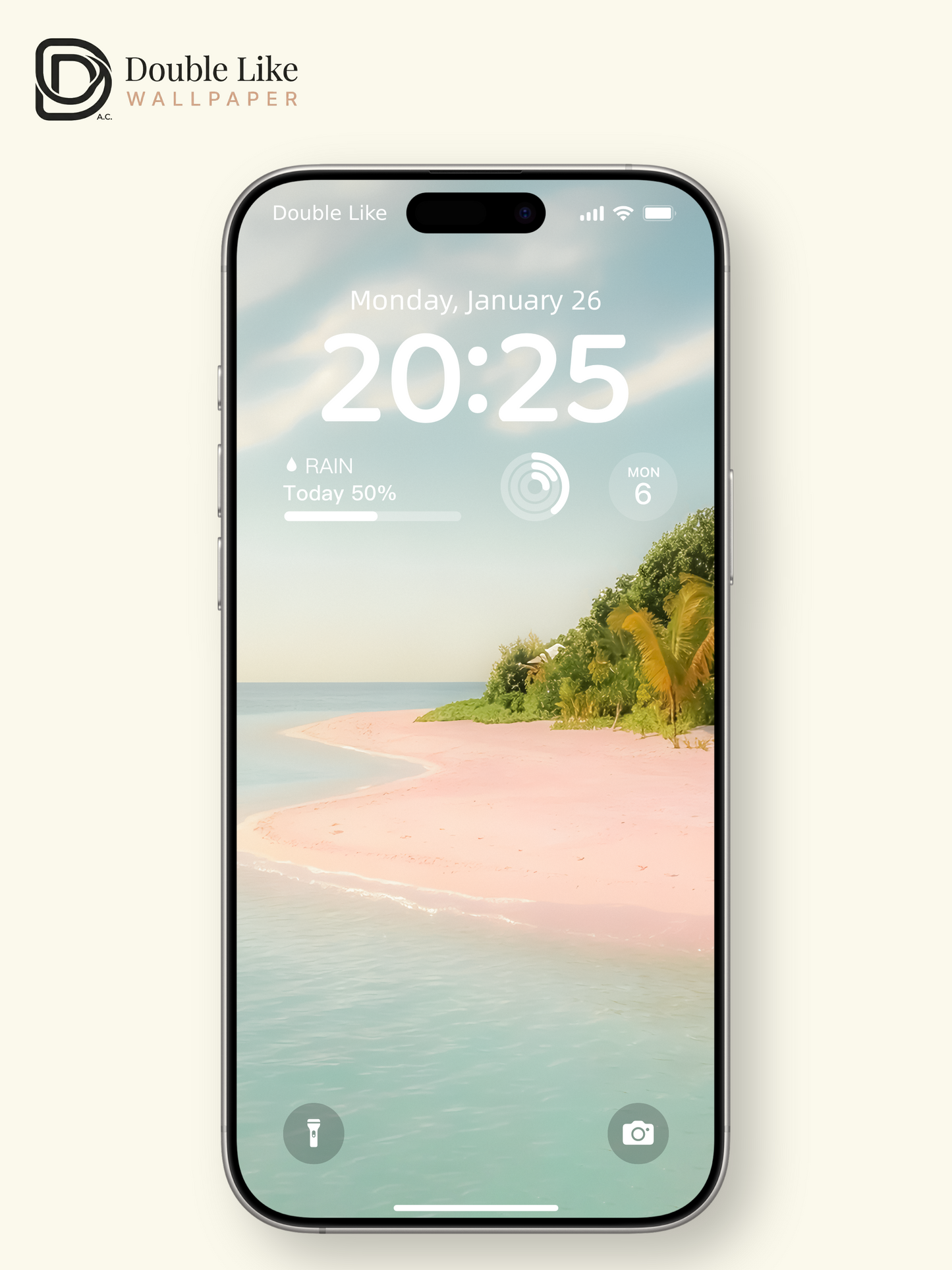 Healing Pink Sand Tropical Island Landscape Wallpaper Pack, Compatible with iPhone & Android Lock Screen, Tablet, PC & Smart Watch HD Wallpapers [#ZMY519]