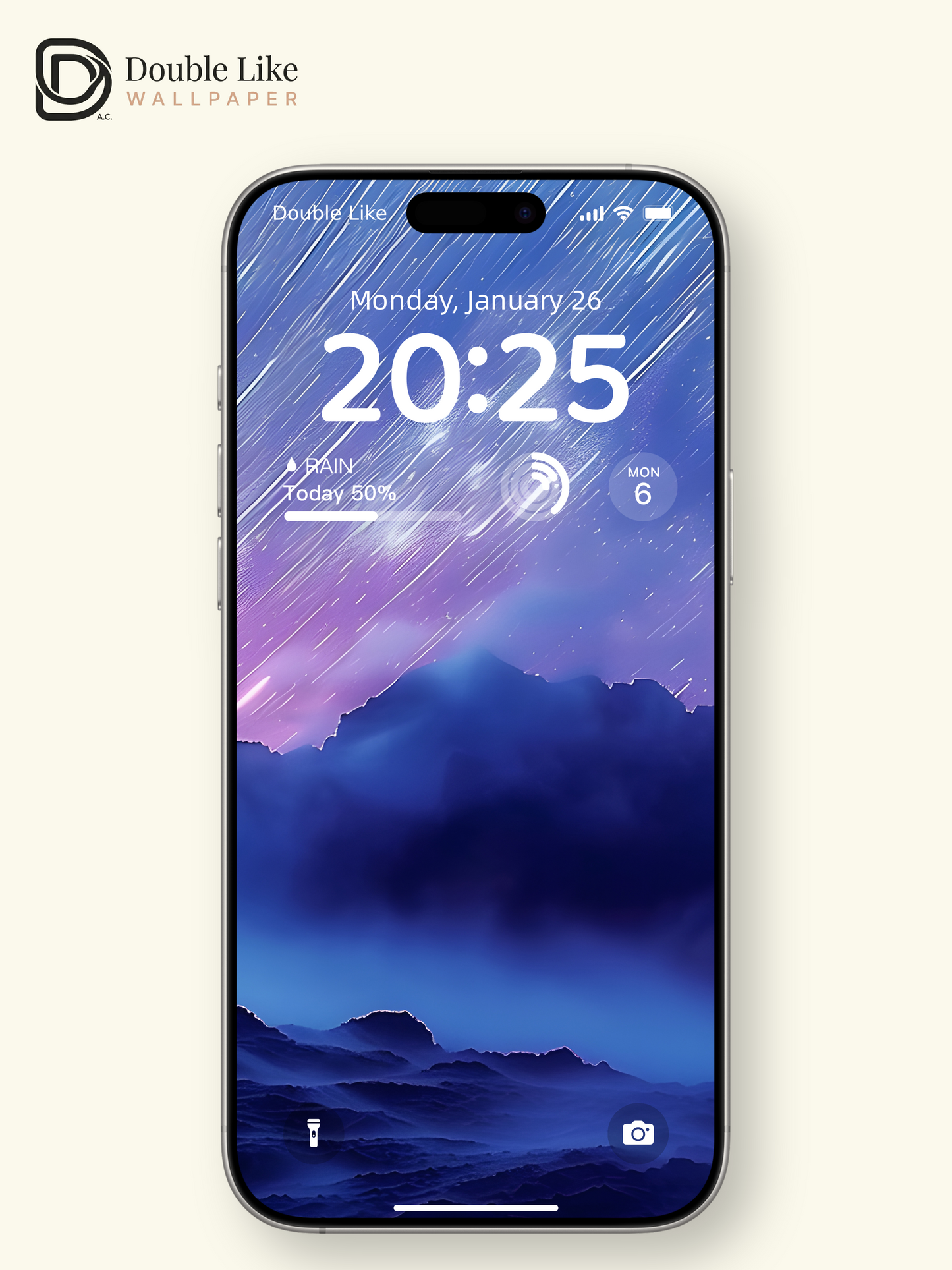 Purple Starry Sky Night Mountains Digital Art Wallpaper Pack [#ZJYX0023]