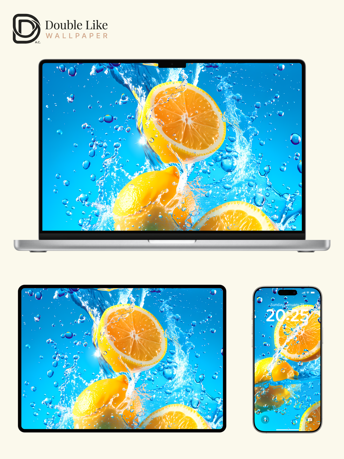 Fresh Summer Lemon Water Splash Aesthetic Multi Device Wallpaper Pack [#LFHL1062]