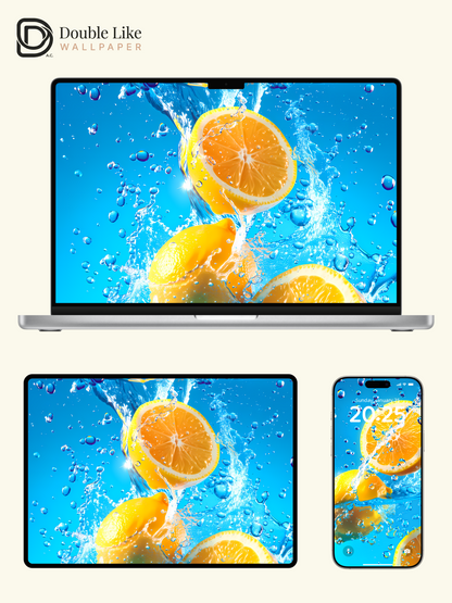 Fresh Summer Lemon Water Splash Aesthetic Multi Device Wallpaper Pack [#LFHL1062]