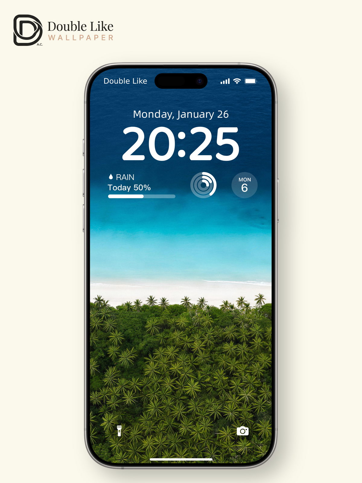 Tropical Island Coast & Turquoise Ocean Gradient Nature Wallpaper Pack [#JJ230801]