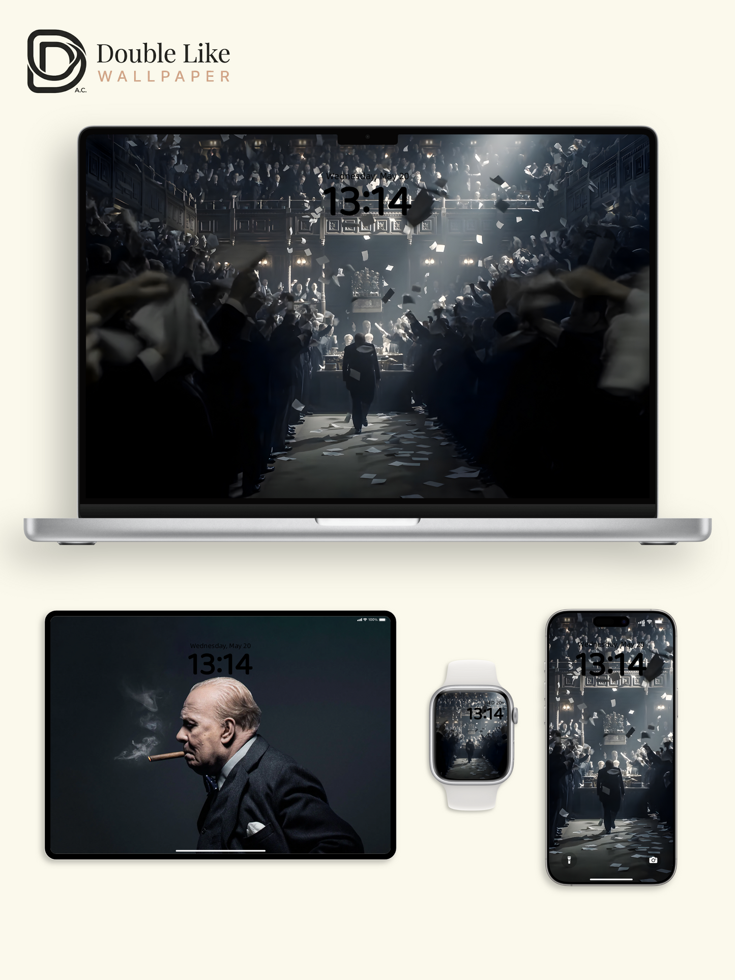 Darkest Hour Winston Churchill Movie Aesthetic Minimalist Wallpaper Pack [#ZMY526]