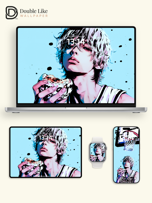 Anime White Hair Boy Cyan Streetwear Aesthetic Wallpaper Pack [#HW1486]