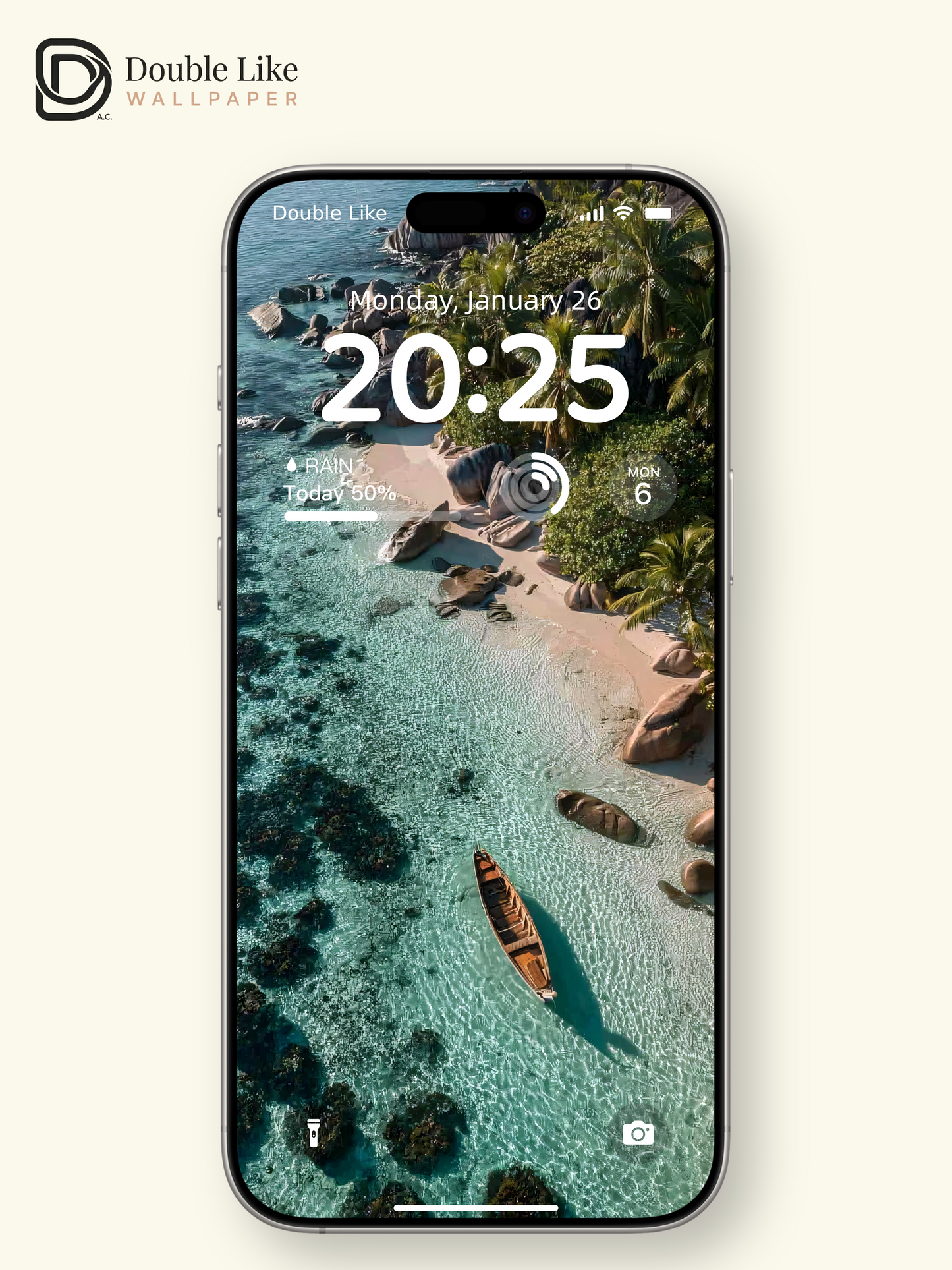 ropical Crystal Ocean & Wooden Boat Coastal Wallpaper Pack [#JJ1323]