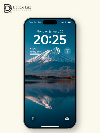 Mount Fuji Snow Peak Lake Reflection Landscape Wallpaper Pack [#ZJYX2528]
