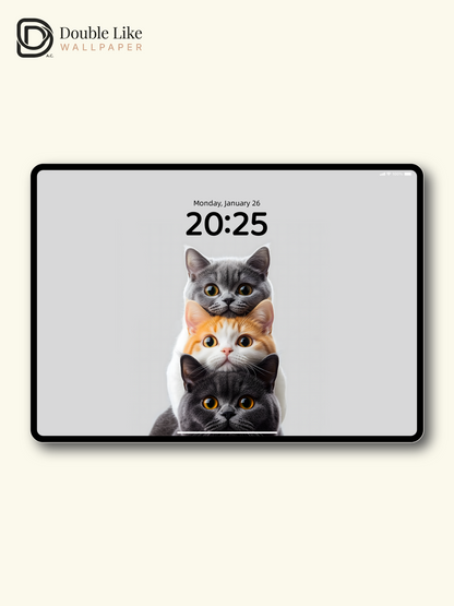 Stacked Kitties Therapy Pack | Cute Triple Cat Dynamic Wallpaper Bundle [#ZMY063]