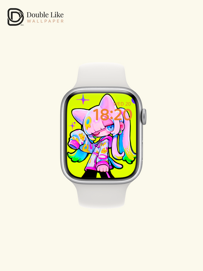 Neon Summer Anime Girl Wallpaper Pack - Cute Pop Art [#GG1363]