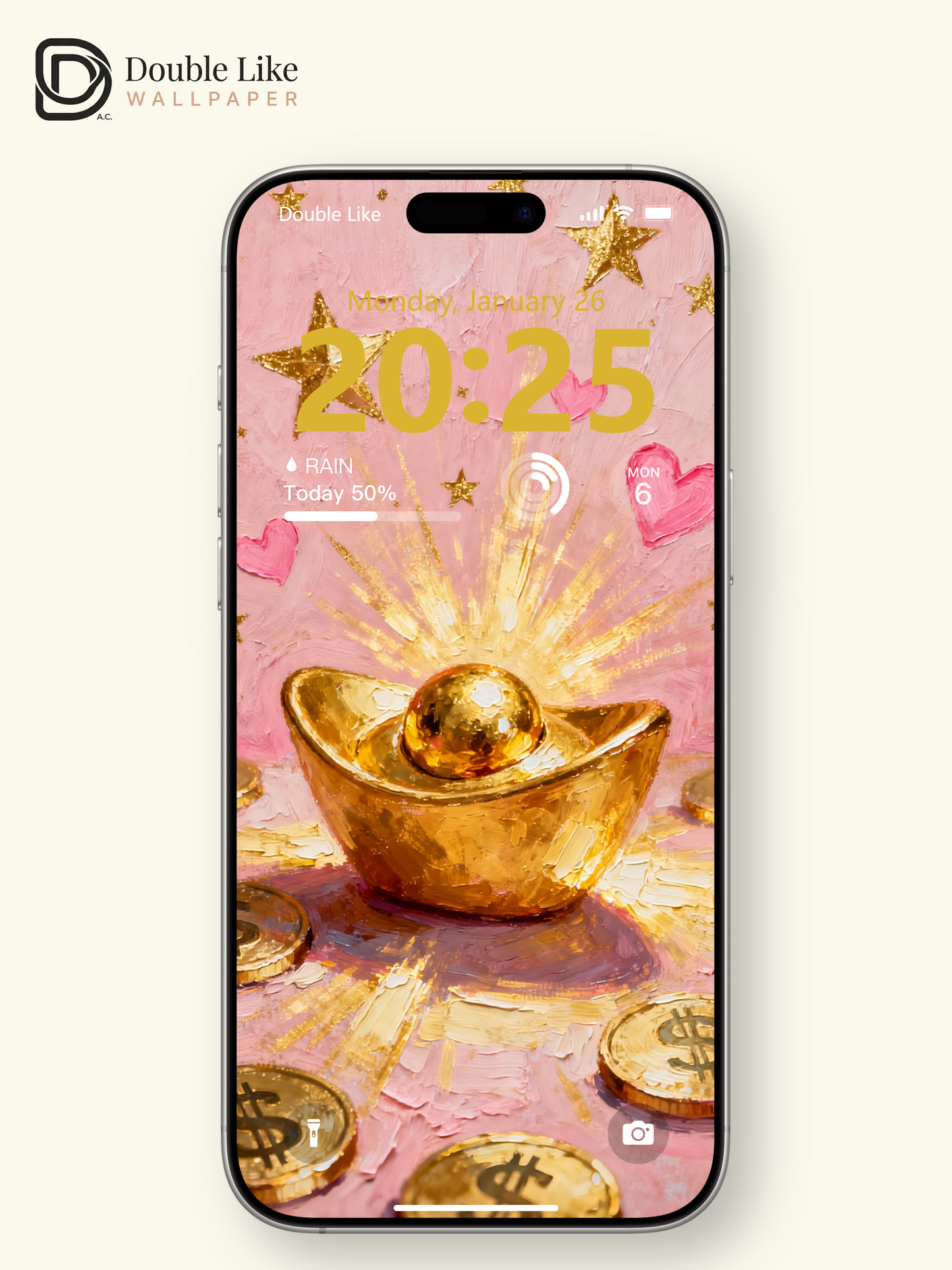 This lucky gold ingot wallpaper brings you money! Live wallpaper for all phones [#HWWa003]