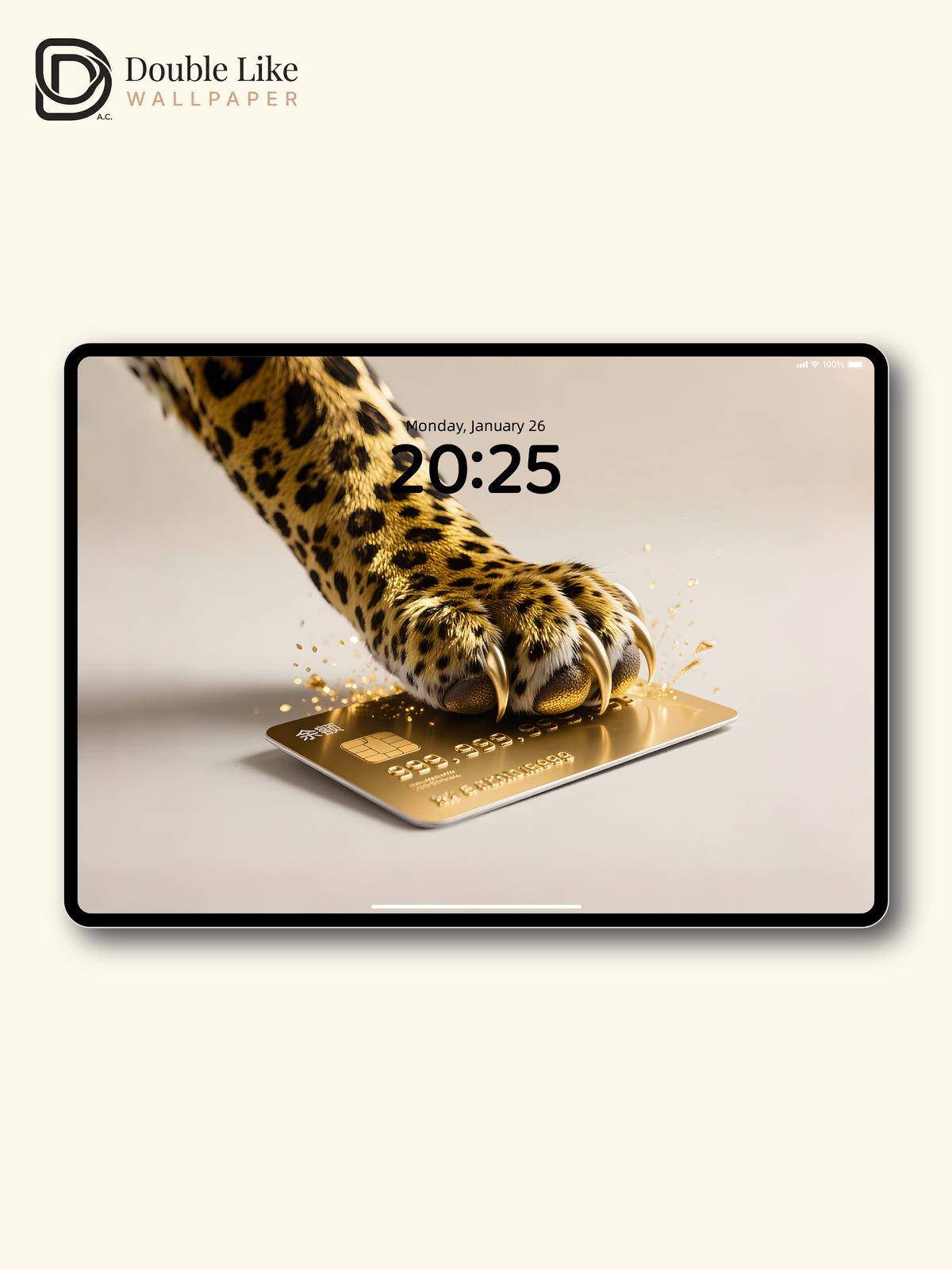 Luxury Leopard Paw Golden Black Card Minimalist Wealth Aesthetic Wallpaper Pack [#ZMY262]