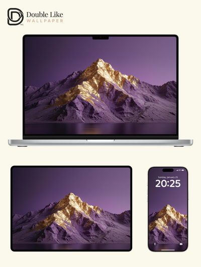 Purple Golden Peak Inspiring Dreamy Minimal Mountain Wallpaper Pack [#LFHL30406]