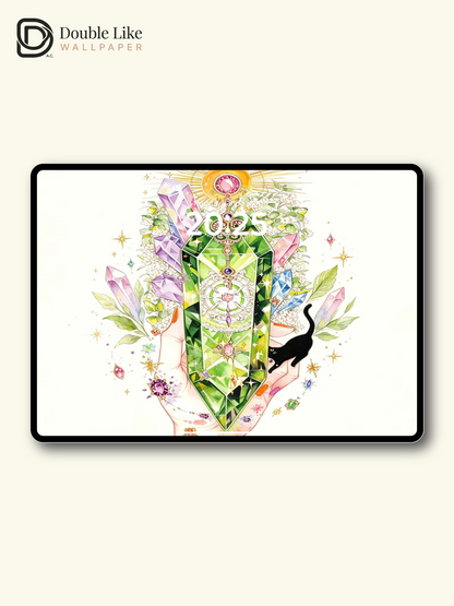 Healing Wallpaper | "Cat‑Guided Blessings", Black Cat Brings Blessings , All Goodness Is On Its Way [#HWWx009]