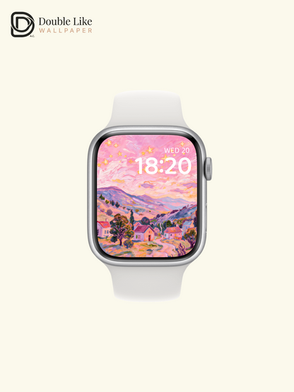Dreamy Pastel Pink Starry Sky Van Gogh Style Oil Painting Wallpaper Pack [#ZMY483]