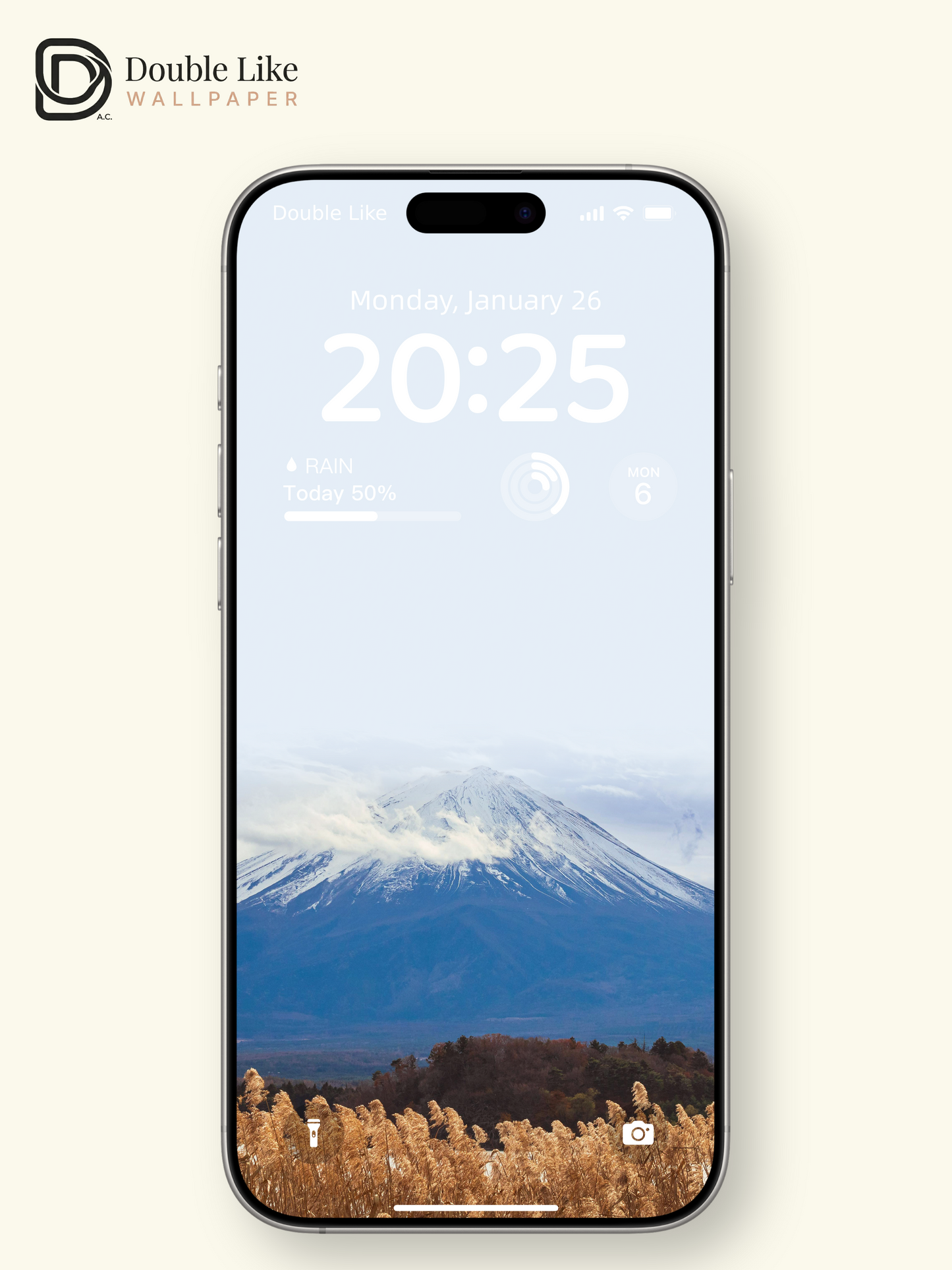 Autumn Reed Lakeside Mt.Fuji Calming Nature Full Wallpaper Set [#ZMY463]