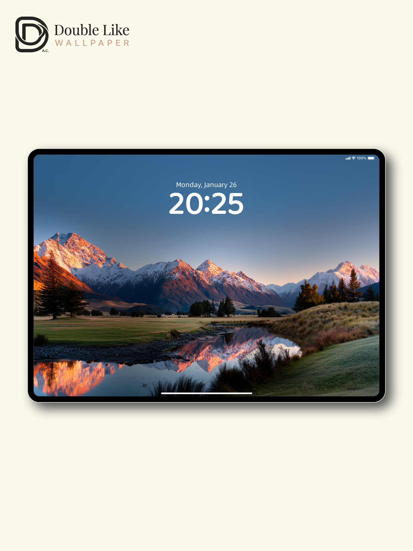 Golden Sunrise Snow Mountain & Lake Reflection Wallpaper Pack [#JJ1320]