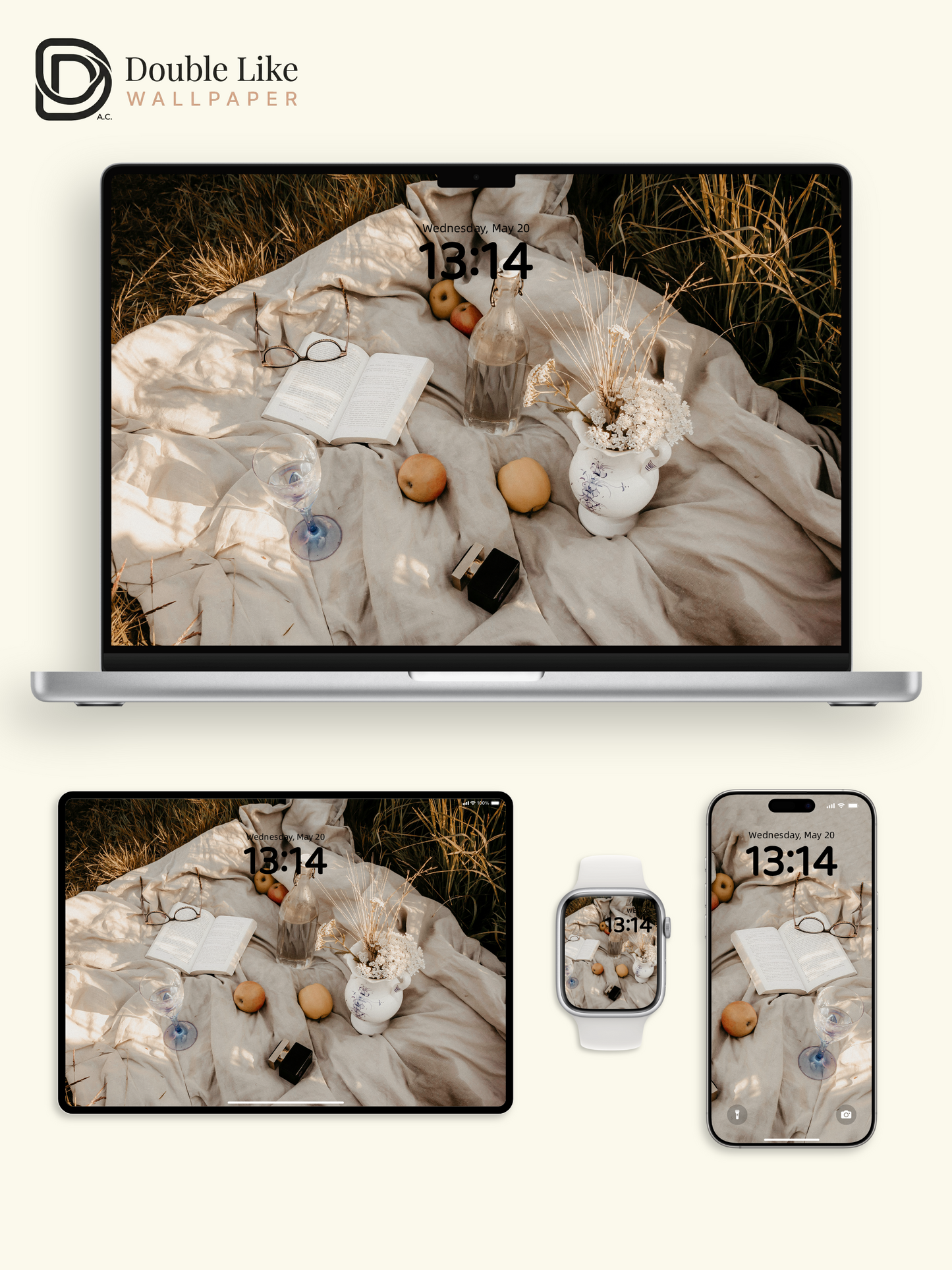 Healing Afternoon Picnic Still Life Landscape Wallpaper Pack, Compatible with iPhone & Android Lock Screen, Tablet, PC & Smart Watch HD Wallpapers [#ZMY507]