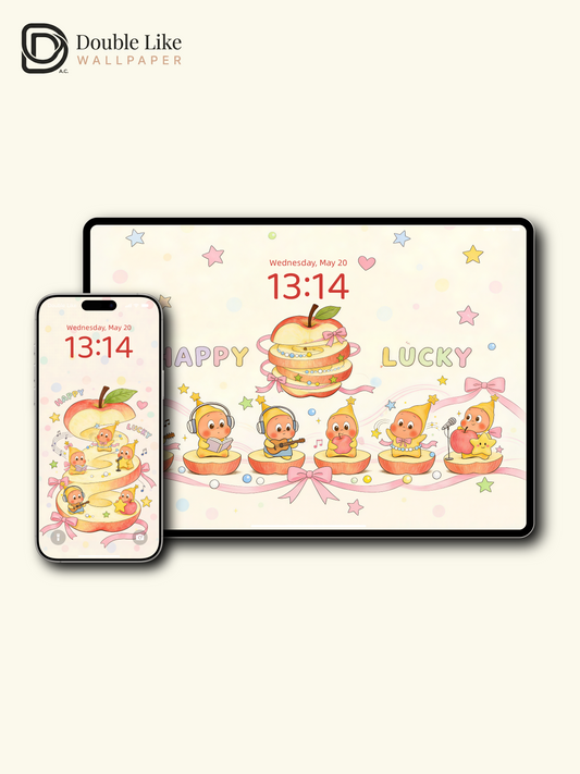 Apple Dreamland 路 Happy & Lucky Aesthetic Wallpaper Pack [#JJ306]