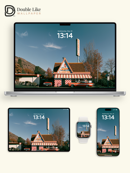 Vintage American El Cuban Diner Classic Cars Aesthetic Wallpaper Pack [#JJ1373]