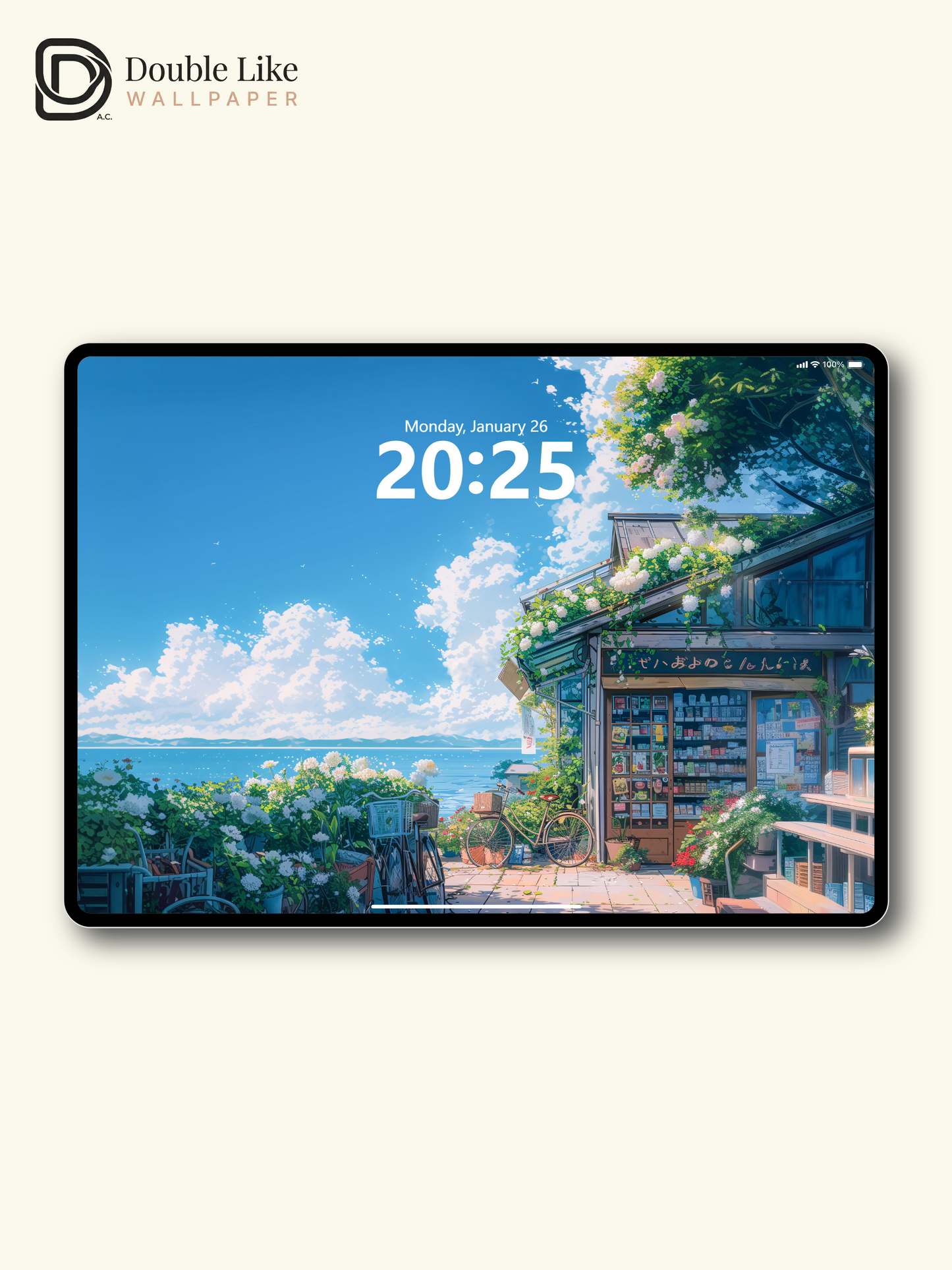 Seaside Flower Shop Summer Blue Sky Anime Aesthetic Wallpaper Pack [#WGF007]