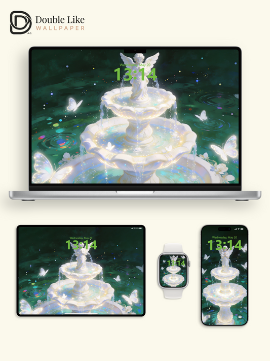 This angel fountain wallpaper calms all your stress! Live wallpaper fits all phones [#HWWa009]