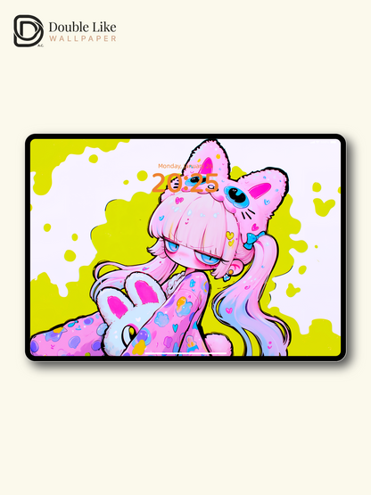 Neon Pop Art Anime Girl Cute Wallpaper Pack [#GG1366]