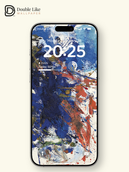Abstract Expressive Oil Painting Splash Blue Aesthetic Wallpaper Pack [#ZMY533]