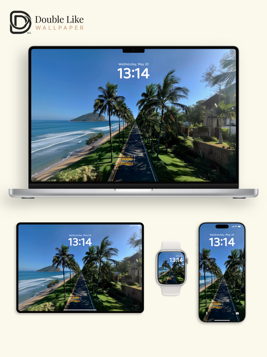 Tropical Beach Coastal Road Nature Landscape Wallpaper Pack [#JJ1346]