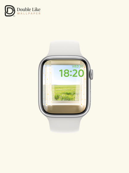 Cozy Window View Green Flower Field Sunny Aesthetic Wallpaper Pack [#ZMY525]