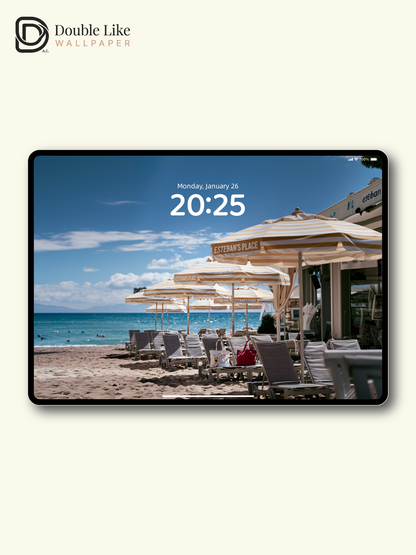 Sunny Summer Beach Resort Umbrellas Aesthetic Wallpaper Pack [#JJ1375]