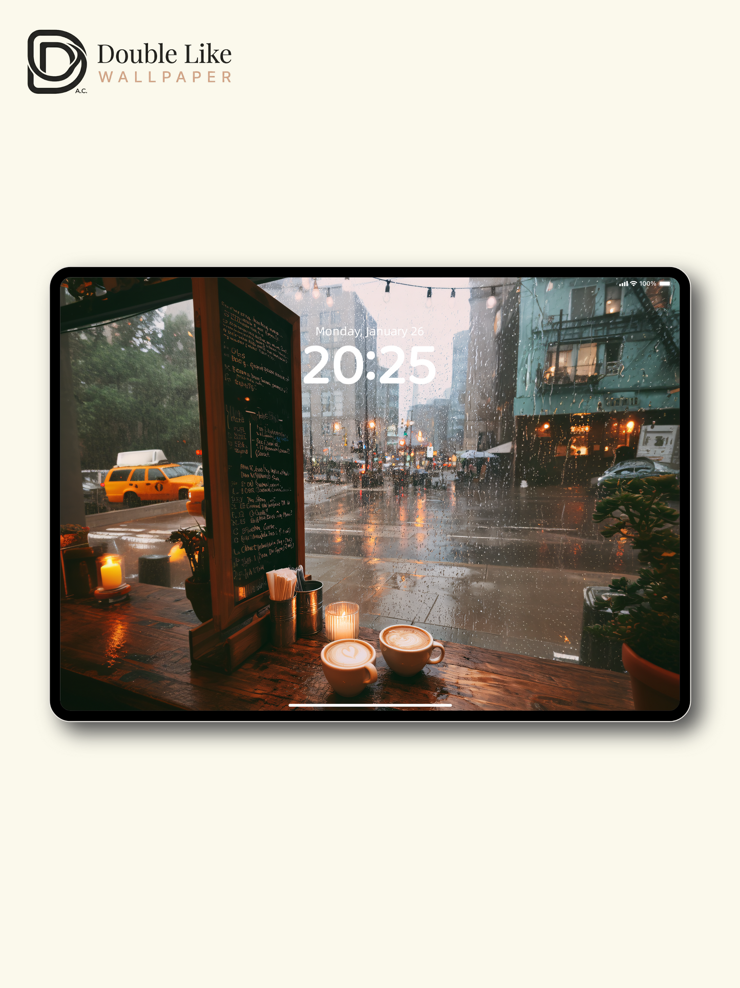 Rainy Day Cafe Window Cozy Coffee Aesthetic Wallpaper Pack [#JJ1283]