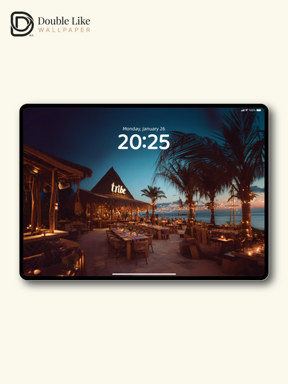 Tropical Beachside Boho Night Dining Aesthetic Wallpaper Pack [#JJ1119]