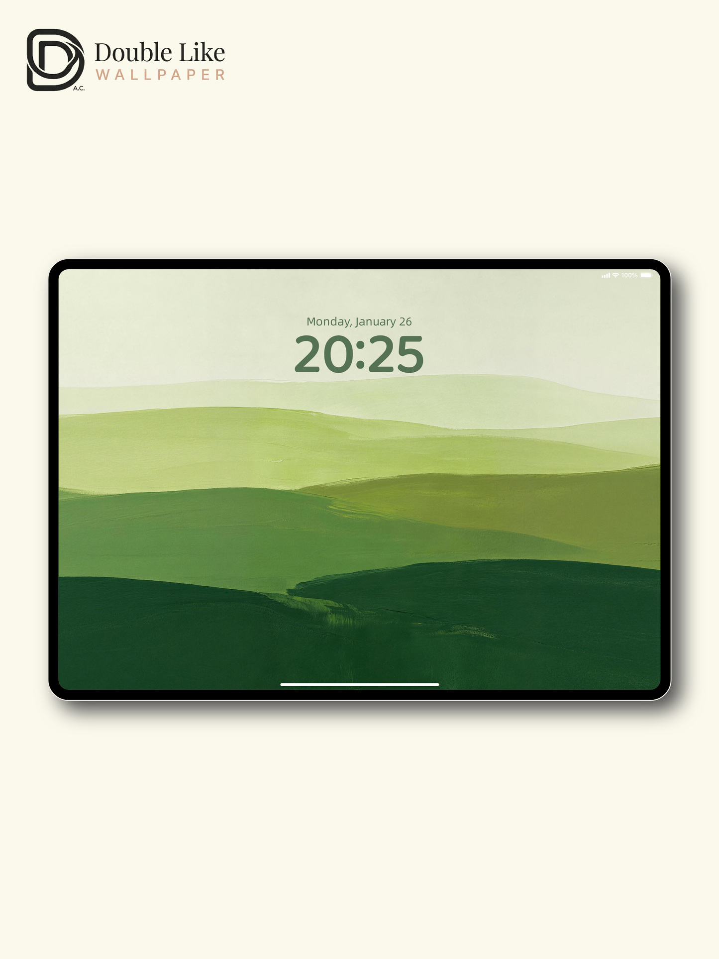"Layers of Green" Healing Minimalist Hills Wallpaper Set [#LFHL30517]
