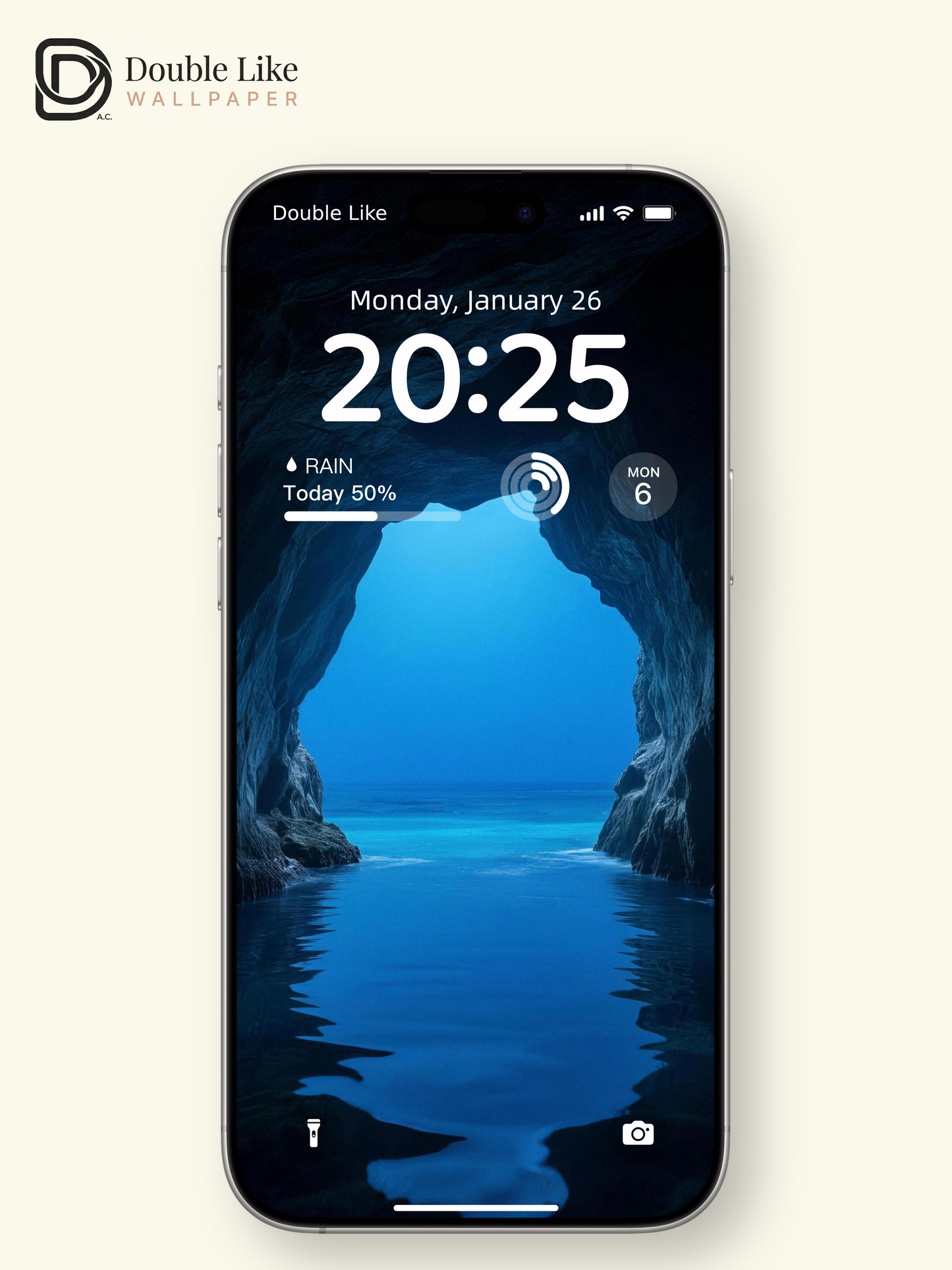 Mysterious Blue Ocean Cave Nature Landscape Aesthetic Wallpaper Pack [#LFHL30614]