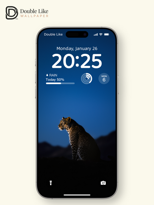 Night Blue Lone Leopard Lonely Inspirational Minimal Wild Aesthetic Wallpaper Pack [#LFHL30412]