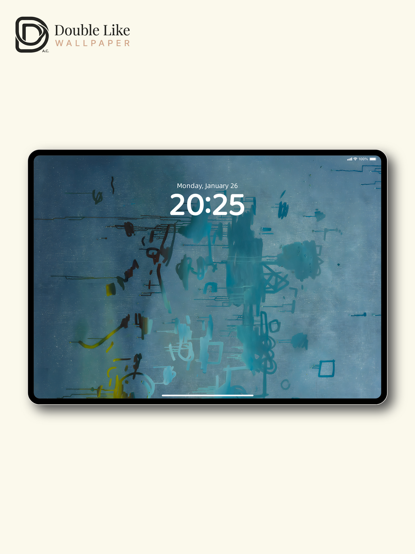 Icy Blue Minimal Abstract Vibe Full Wallpaper Set [#ZMY375]