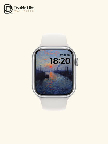 Product Name: Lonely Port Sunset Monet Style Full Set Landscape Wallpapers [#ZMY500]
