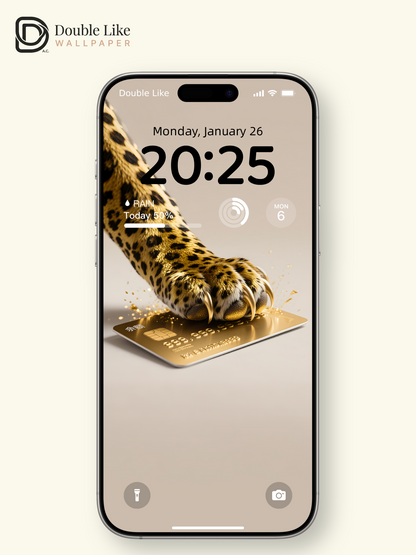 Luxury Leopard Paw Golden Black Card Minimalist Wealth Aesthetic Wallpaper Pack [#ZMY262]