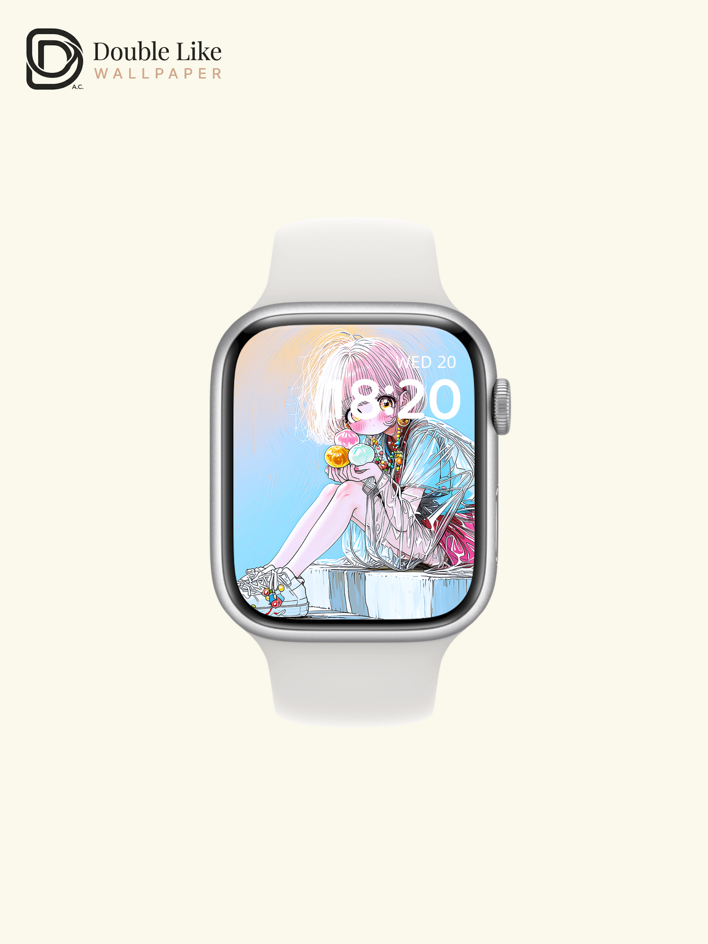 Kawaii Anime Summer Girl Beach Dessert Aesthetic Wallpaper [#HW1483]