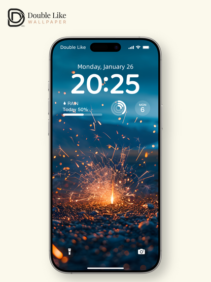 Glowing Sparkler Mountain Evening Ambient Wallpaper Pack [#ZJYX0047]