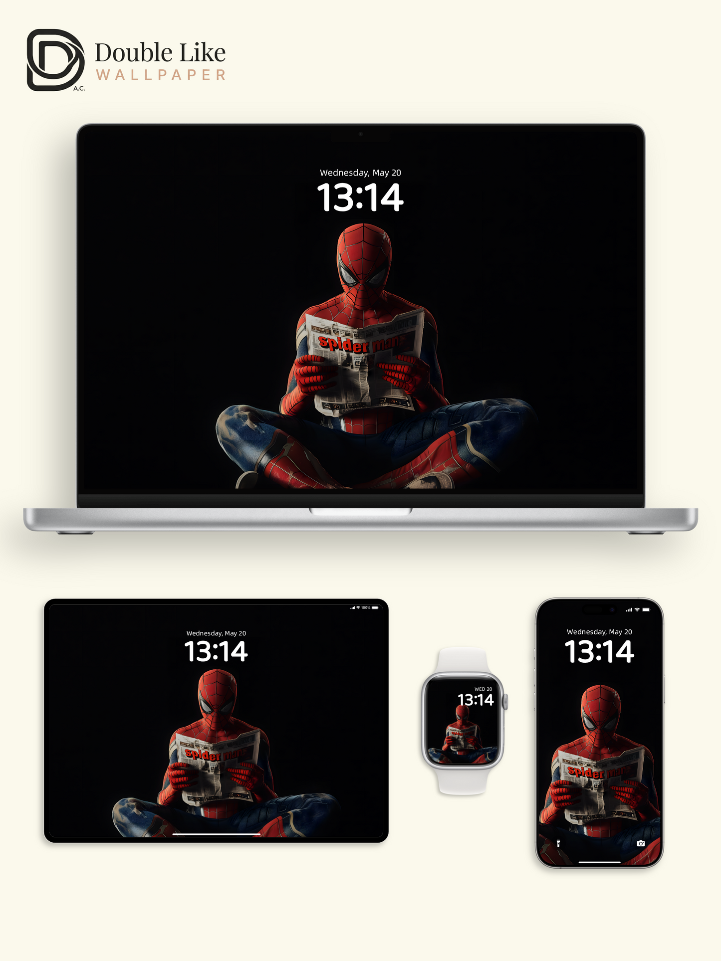 Funny Spider-Man Reading Newspaper Dark Aesthetic Wallpaper Pack [#ZJY496]
