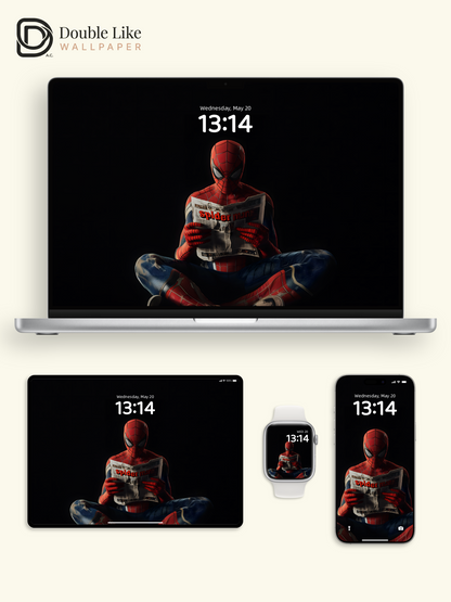 Funny Spider-Man Reading Newspaper Dark Aesthetic Wallpaper Pack [#ZJY496]