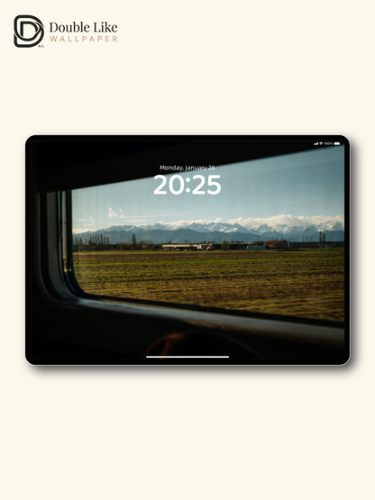 Train Window Mountain View Aesthetic Landscape Wallpaper Pack [#ZMY505]
